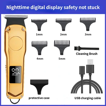 Популярная электробритва, электрическая машинка для стрижки волос, электрические толкающие ножницы, бритва для взрослых мужчин, автомобильный USB-перезаряжаемый триммер для волос