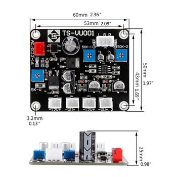 1 комплект VU Meter TN-90A Панель Усилителя мощности Измеритель Уровня звука в ДБ с Платой Драйвера, подсветка, TS-DB90A-2Q 960uA A0KF