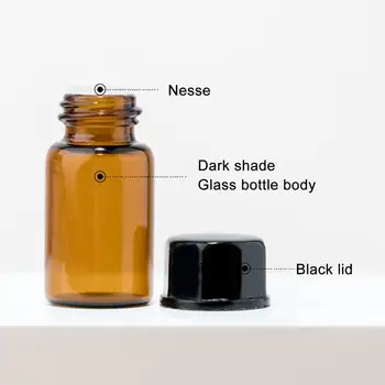 100шт Пустых бутылок из хорошего янтарного стекла для эфирного масла Бутылки из-под эфирного масла Надежные многоразовые