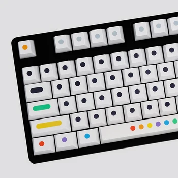 136 ключей/набор Колпачков для клавиш белого цвета в горошек с вишневым профилем, колпачки для клавиш из PBT для игр, механический переключатель клавиатуры, колпачок для клавиш сублимации краски