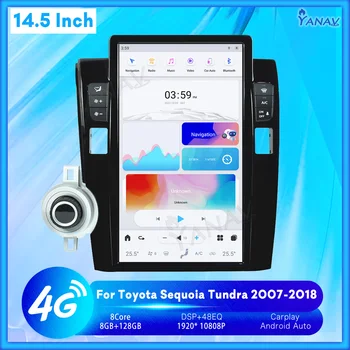 14,5-дюймовый экран tesla 8G 128GB Android 11 Автомобильный Радиоприемник Для Toyota Sequoia Tundra 2007-2018 Мультимедийный плеер GPS Навигация dsp