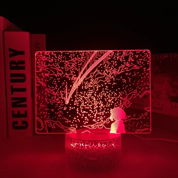 16 Цветов 3D Crake Белая Базовая Лампа Аниме Ваше Имя для Детской Спальни Декор Настольная Лампа Подарок Ребенку На День Рождения Манга Светодиодный Ночник