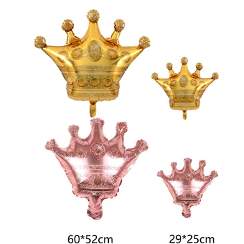 1шт большое золото розовое золото розово-голубая корона воздушный шар из алюминиевой фольги принцесса принц украшение вечеринки по случаю дня рождения детские игрушки