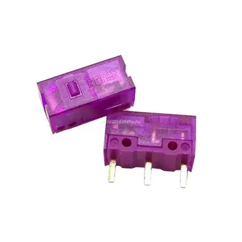 2 Штуки Фиолетовой пылезащитной мыши, микропереключатель мыши, Микрокнопка для игровой мыши, 3 контакта, 0,7 Н 150 м, фиолетовый, Фиолетовая точка