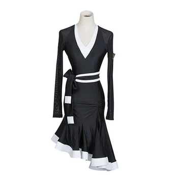 2018 Взрослое черное платье для танцев ча-ча-ча танго румба платье для латиноамериканских танцев женские костюмы для латиноамериканских танцев для женщин