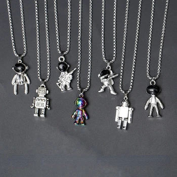 2022 Хип-хоп Титановое стальное ожерелье с подвеской для женщин и мужчин Милые Модные Ромашки Астронавта Пара Ожерелье Ювелирные Изделия Подарок для вечеринки