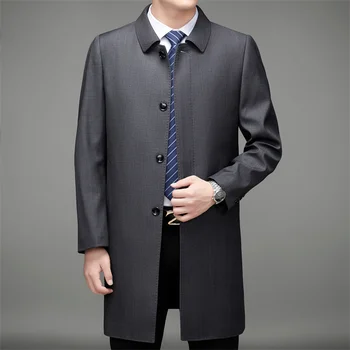 2023 Весеннее Длинное стильное пальто Для Мужчин, Деловой мужской Тренч, мужские Повседневные Ветровки, мужские Куртки хорошего качества, мужские размеры M-4XL
