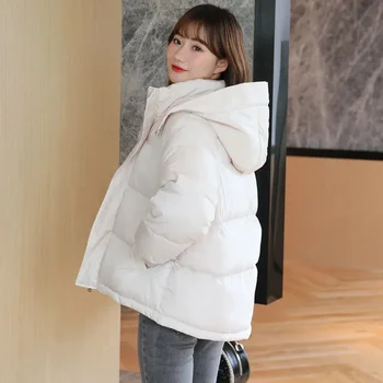 2023 Новая зимняя куртка, женские теплые парки с капюшоном, Женская пуховая хлопковая куртка, Повседневное Свободное Корейское пальто с хлопковой подкладкой, верхняя одежда