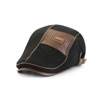 2023 новая мужская теплая кепка duck cap, вязаная шапка из искусственной кожи, сшитая спереди,