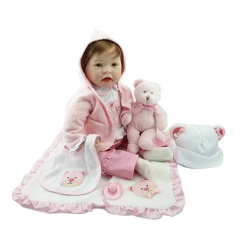 22-дюймовые готовые куклы Reborn Baby, уже раскрашенные из силиконовой виниловой ткани, игрушки-сюрпризы, фигурка для девочек, Рождественский подарок