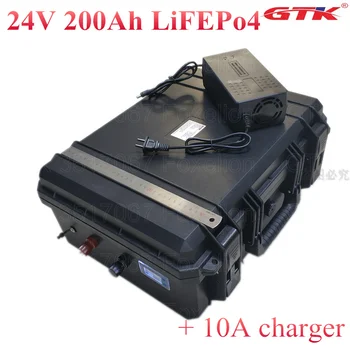 24V 200AH аккумулятор lifepo4 200ah литий-железо-фосфатный LFP аккумулятор solaire 200ah BMS System RV EV инвертор водонепроницаемый чехол + 10