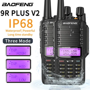 2ШТ Baofeng UV-9R Plus V2 Водонепроницаемый IP68 УКВ Двухдиапазонная Рация Портативный Мощный FM-Трансивер CB Ham Двухстороннее Радио