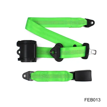 3-точечный выдвижной ремень безопасности ELR, автомобильный ремень безопасности со светоотражающей полосой, зеленый цвет FEB013