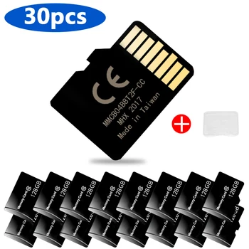 30 шт./лот SD-карта 64 ГБ 32 ГБ class10 высокоскоростная смарт-tf sd 16 ГБ 8 ГБ 4 ГБ карта памяти для телефона / ПК / камеры с белой коробкой для подарка