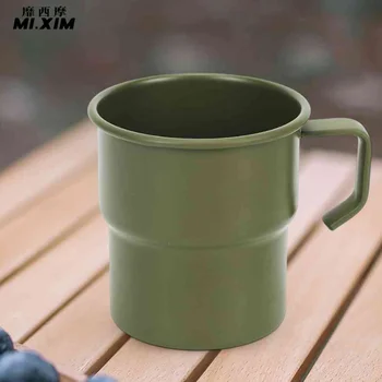 300 МЛ Чашка для чая и кофе из нержавеющей стали, портативная походная чашка, легкая кружка с ручкой, уличная посуда, туристическая посуда для пикника