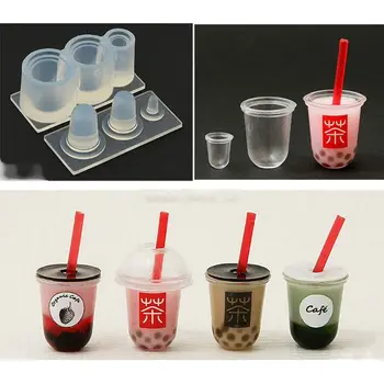 3D мини-бутылка для чая с молоком, силиконовая форма из УФ-смолы, миниатюрный инструмент для лепки еды F3MD