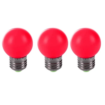 3X E27 Светодиодная лампа теплого красного цвета Пластиковая лампа (мощность 0,5 Вт, красная)