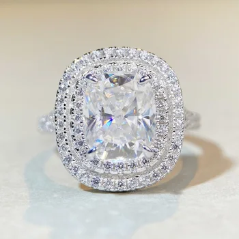 4-Каратный Великолепный роскошный полный бриллиант, муассанит, серебро 925 пробы, кольца для предложений, Обручальные кольца с бриллиантами, Ювелирный подарок для пар