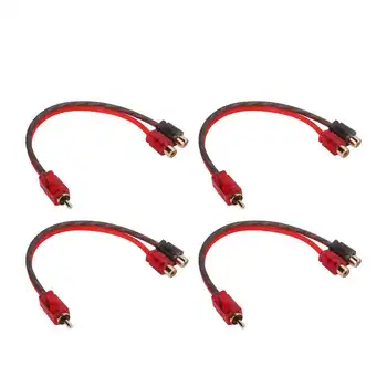 4 Упаковки кабелей от 1 штекера до 2 штекерных автомобильных стереосистем Y-разветвитель Кабель-адаптер для автомобильной акустической системы