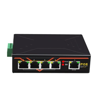 5-портовый POE-коммутатор 10/100 Мбит/с промышленного класса Fast Ethernet-коммутатор типа DIN-рейки Сетевой коммутатор