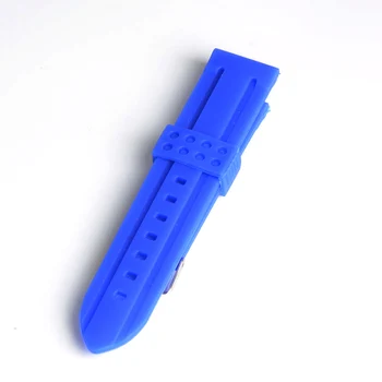 5 шт./лот Мужчины Женщины 24 мм Синий силиконовый ремешок для часов Ремешок браслет Модный ремешок для часов SB0545