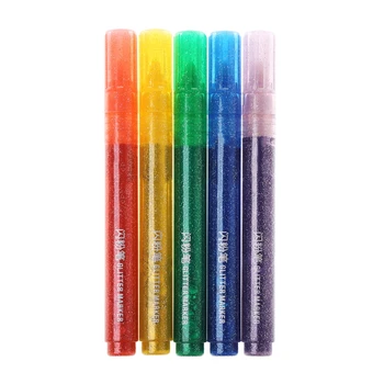 5шт Волшебный блестящий маркер ручка яркий сверкающий цветной рисунок Живопись канцелярские принадлежности