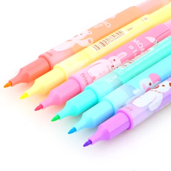 6-Цветная маркерная ручка для рисования каракулями DIY Маркер Канцелярские принадлежности Школьные принадлежности Papelaria для детского подарка