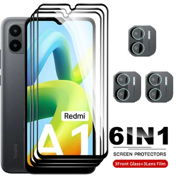 6в1 Для Xiaomi Redmi A1 Plus 4G Закаленное Стекло Для Mi A1 A1 + RedmiA1 RedmiA1Plus Объектив Камеры Протектор Экрана Полное Защитное Стекло