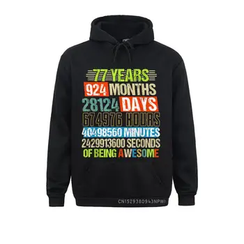 77th Birthday Gifts Обратный Отсчет 77 Yrs Old Being Awesome Пуловер Толстовки Для Мужчин 2021 Новые Толстовки В Консервативном Стиле