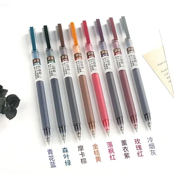8 шт., набор цветных гелевых ручек большой емкости 0,5 мм, быстросохнущая шариковая ручка для милого журнала, школьный стационарный
