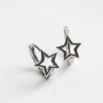 9 мм простые литые из титановой стали ультраузкие сережки в виде пятиконечной звезды для мужчин и женщин, один и тот же тип ушных аксессуаров