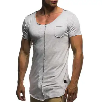A2054 Летние повседневные мужские облегающие футболки с круглым вырезом, топы, тройники MY071