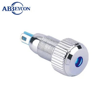 ABBEYCON высококачественный индикатор напряжения 12V / 24V / 48V светодиодная контрольная лампа Mini 8mm dot led водонепроницаемая металлическая индикаторная лампа