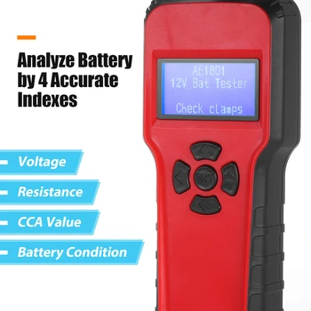 AE1801 Цифровой Анализатор заряда батареи 12V Автомобильный Тестер Заряда Аккумулятора Устройство Для тестирования емкости аккумулятора Напряжения и Анализа состояния батареи