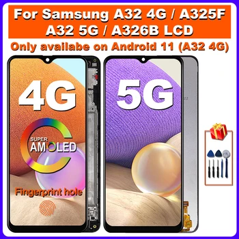 AMOLED Для Samsung Galaxy A32 4G ЖК-дисплей SM-A325F SM-A325M Дисплей Замена сенсорного экрана Для Samsung A32 5G Дисплей SM-A326B