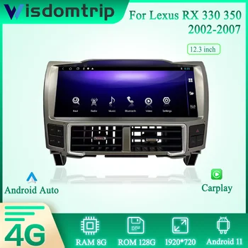 Android 11 для Lexus RX 330 350 2002-2007 Умный мультимедийный видеоплеер, радио, GPS, навигация Tesla Style 4G, CarPlay