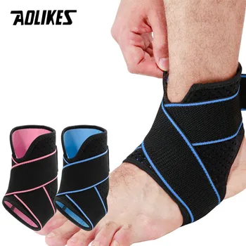 AOLIKES 1 шт. поддержка лодыжки бандаж компрессионный рукав с регулируемый ремешок для женщин мужчин лодыжки Wrap футбол баскетбол бег
