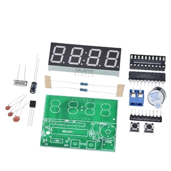 AT89C2051 Цифровые 4-битные электронные часы Набор электронных компонентов DIY Kit Цифровые Электронные часы Микроконтроллер