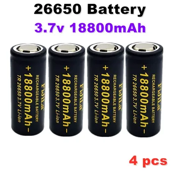 Batterie lithium-ion rechargeable 2022, 26650 mAh, 18800 V, 50a, pour lampe de poche LED 3.7, chargeur inclus, nouveauté, 26650