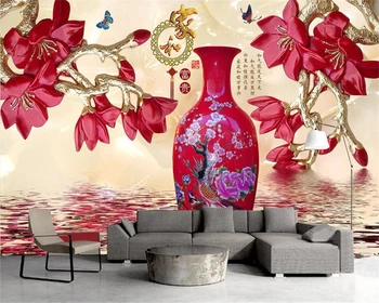 beibehang Custom wallpaper mural HD personality home and rich flower 3D TV background украшение стен росписью papel de parede