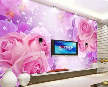 beibehang Personality fashion indoor papel de parede 3d обои розовые романтические теплые красивые обои для гостиной ТВ фон стены