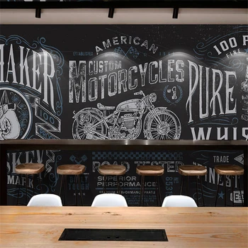 beibehang Бесплатная Доставка Личность ретро кулак большая фреска мотоцикл локомотив ресторан кафе бар фоновые обои