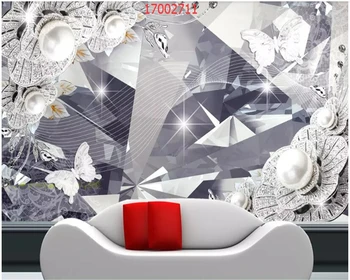 beibehang красивые модные 3D украшения с кристаллами и бриллиантами, жемчужный цветок, ТВ-фон, настенная декоративная роспись, обои