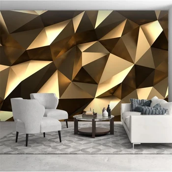 beibehang Пользовательские обои 3d фреска золотой низкий полигон абстрактное пространство фон стены гостиная спальня фреска papel de parede