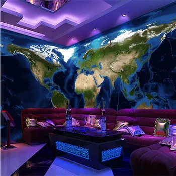 beibehang фото роспись шелковой тканью HD реальная топографическая карта мира диван декоративная роспись стен 3d большие настенные обои