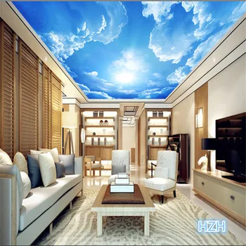 beibehang фотообои облака небесно-голубые и белые обои внутренний потолок Верхний вестибюль конференц-зала настенные фрески обои-3d