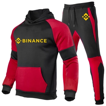 Binance Crypto 2023, Весенний Новый спортивный костюм, мужские толстовки, брюки, пуловер для фитнеса, комплект толстовок, повседневная спортивная одежда, костюм