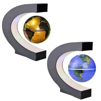 C-образный левитационный Антигравитационный глобус Магнитный Плавающий глобус со светодиодной подсветкой Карта мира для подарков детям Офисный стол Украшение дома