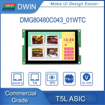DWIN 4,3-дюймовый TFT ЖК-модуль 800*480 пикселей Коммерческий Сенсорный экран TTL Smart Didplays HMI DMG80480C043_01W/02W