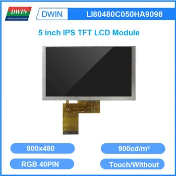 DWIN 5,0 Дюймов 900 Яркий 800*480 24bit RGB Полный Угол обзора IPS TFT LCD Сенсорный экран LI80480C050HA9098